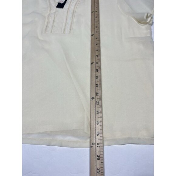 Talbots Shirt Womens 3X Petite Ivory Cream Blouse Lightweight Short Sleeve - Picture 10 of 11